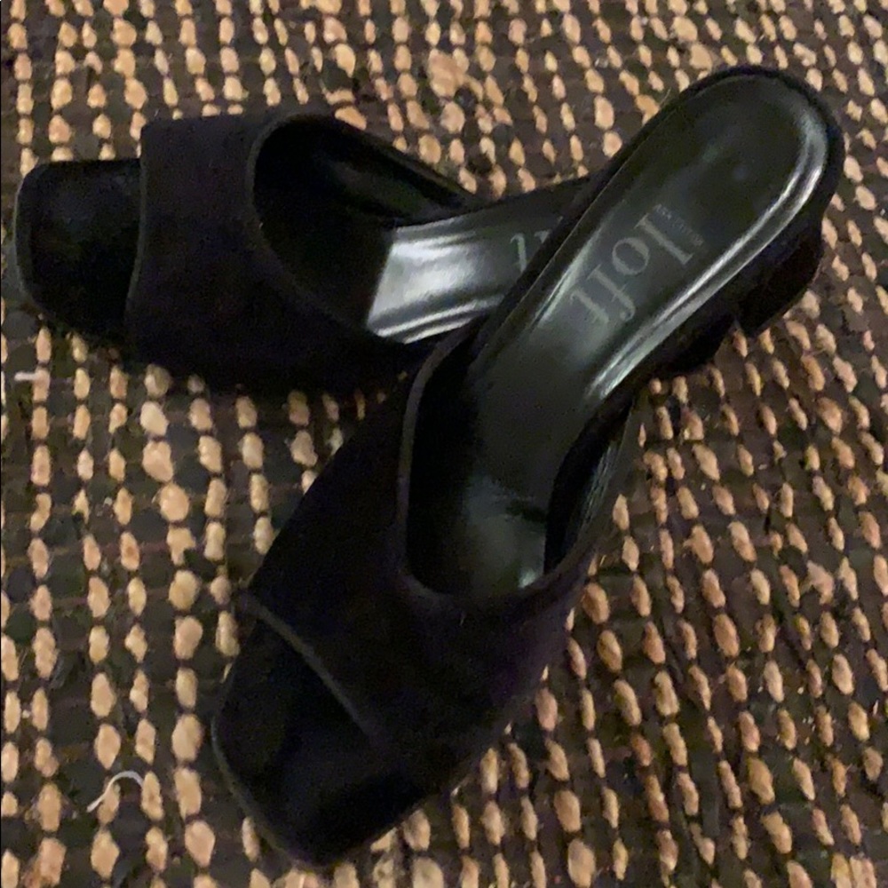 Vintage Black Velvet Mules